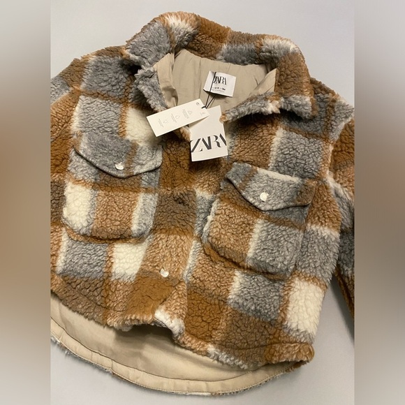 Zara girls faux shearling overshirt size 13-14 years NWOT - Picture 8 of 12